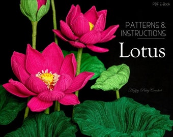Crochet Lotus Pattern - Crochet Sacred Lotus Pattern for Home Decor  - Crochet Flower Pattern - Crochet Pattern - PDF Pattetrn