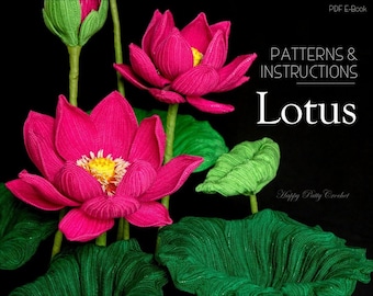 Crochet Sacred Lotus Pattern – Serene Flower for Home Decor (PDF Pattern)