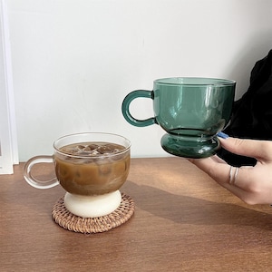 Tazza caffè con piattino per 2 in vetro borosilicato doppia parete