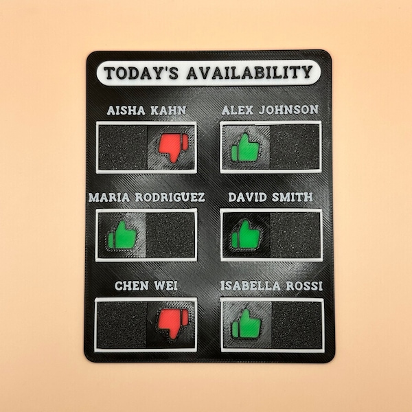 Custom Status Tracker Sign - Multi-Use Board for Tasks, Schedules, Availability, Routines - Personalized and Modular