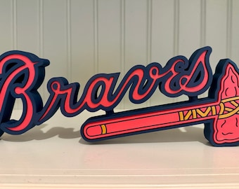 Atltanta Braves with Tomahawk Shelf Art