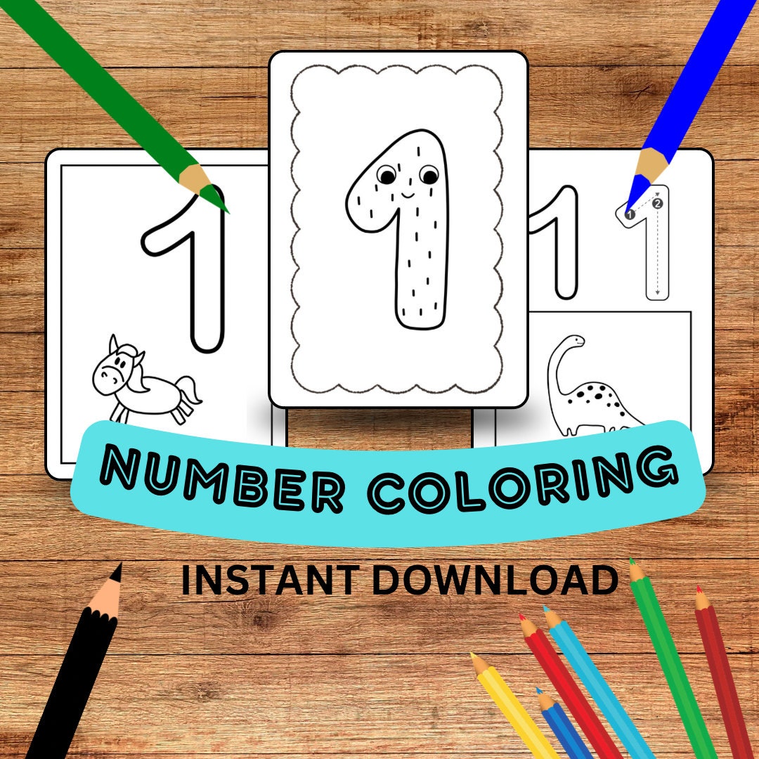 Colorful Number Coloring Book for Creative Kids Number Coloring Pages ...