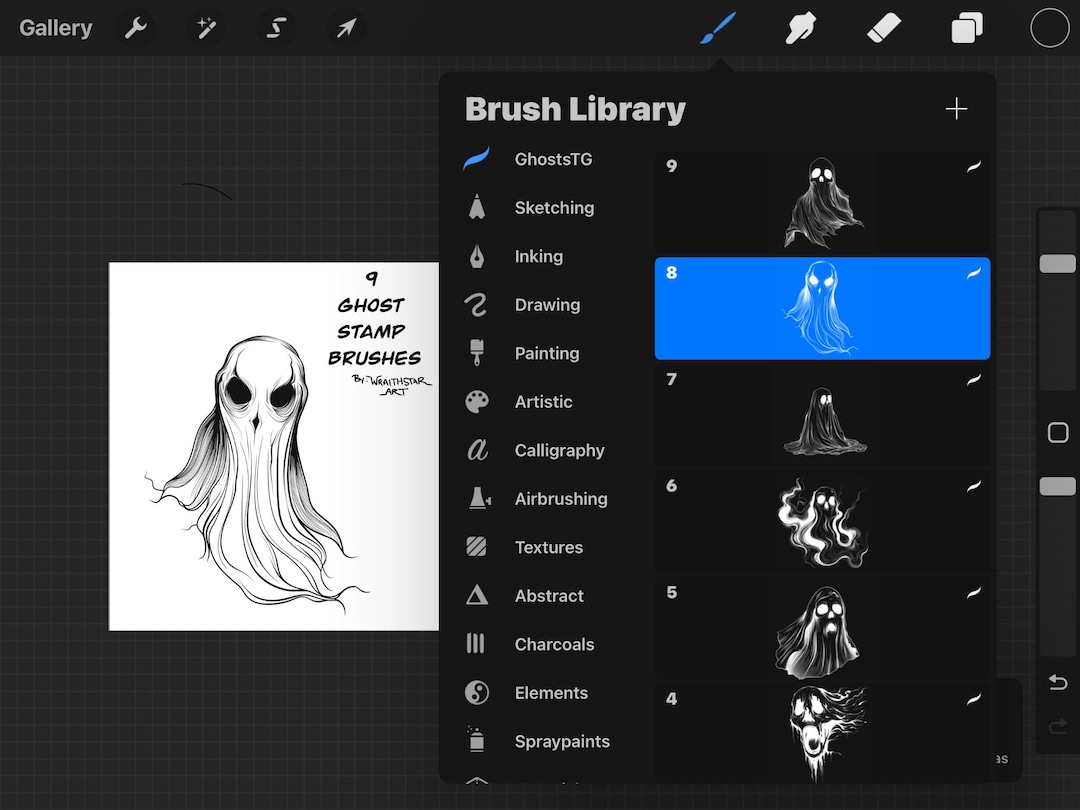 Procreate Halloween Themed Stamp Brush Set- 9 Ghost Stamps! - Etsy