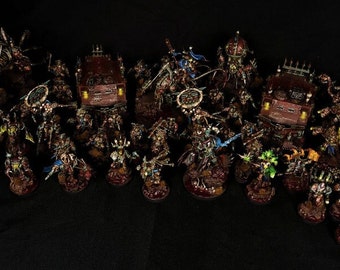 Chaos army painted in Grimdark style Gold level