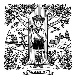 St Sebastian Coloring Page (Easy and Detailed) - Download PDF
