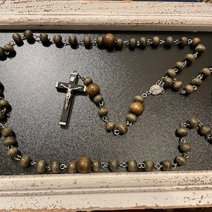 Rosary - Natural Wood Bead - Handmade - Copper Wire