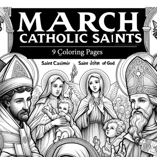 March Catholic Saints Coloring Book - Downloadable PDF