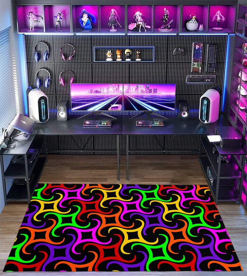 Arcade Rug, Fun Area Rug, Arcade Room Rug, Arcade Carpet, Gifts for