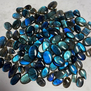AAA Quality Blue Labradorite Lot Gemstone Wholesale Price Stone Natural Blue Labradorite Cabochons Handmade hand polished for making jewelry