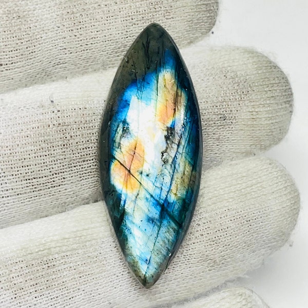 Natural labradorite multi fire labradorite loose gemstone Marquise Labradorite smooth labradorite for making jewelllery (42x17x7mm) 39ct.