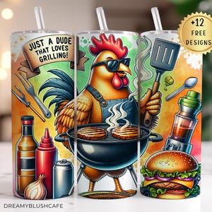 Dad Chef Tumbler Wrap, Funny Dad Gift, 20oz Skinny Tumbler Design, Grill Master Tumbler Wrap, Sublimation, BBQ Tumbler Design
