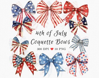 Coquette Bow PNG, 4 luglio PNG, Patriotic Bow PNG, Soft Girl Aesthetic, Patriotic Clipart, Coquette Clipart, American Flag png, Bow png
