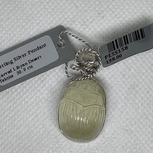 Libyan Desert Glass Scarab Pendant by Starborn Creations 925