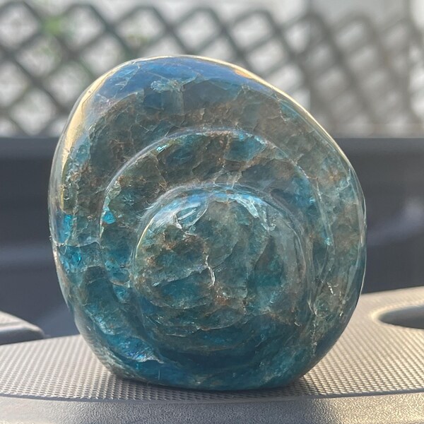 Blue Apatite Starseed Master carved by Vikas Meena Designed by Feldsparfolk