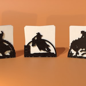 Rodeo Collectie 1 Servethouder, Ranch House, Bull Rider, Bronc Rider, Barrel Racer, Cowboy, Cowgirl, Laser Cut Files| AI, SVG | Gloedforge