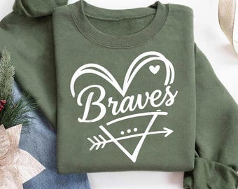 Classic Braves Vintage Heart Retro Gifts for Men Women Kids Shirt