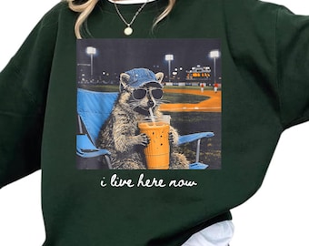 i Live here Now, Racoon Only Baseball Mama Style Shirt, Unisex Shirt