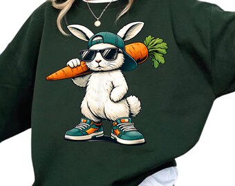Funny Easter Bunny with Carrot Rabbit Easter Boys Kids Men Shirt