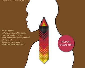 Native earring Bead Pattern earring Instant download Christmas earring pattern DIY Brick stitch Pattern Hippie earring Christmas day Gifts