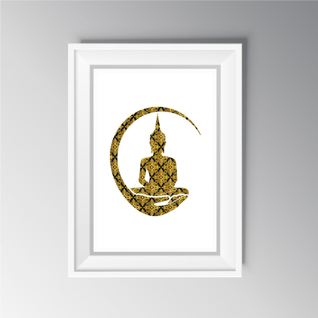 Thai Buddha Modern Wall Art Office Decor Printable Artyoga - Etsy