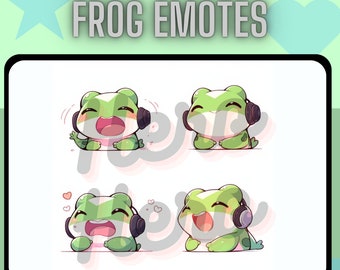 ¡La linda rana kawaii evoca subinsignias para serpentinas de contracción! superposiciones de contracción