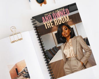 Motivational Boss Lady Journal, Empowerment Spiral Notebook, Ruled Line Diary