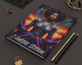 Empowering Black Woman Journal: “I Am The Storm” Matte Hardcover