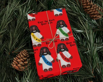 Jesus Wrapping Paper Christian Gift Wrap Faith-Based Christmas Paper Jesus Loves You Holiday Wrap Religious Gift Wrap Wrapping Papers