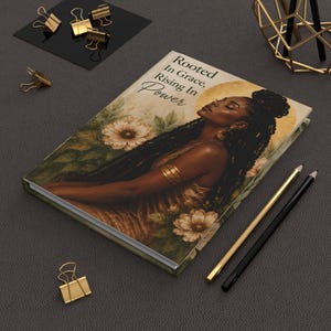 Rooted In Grace Journal, Black Woman Empowerment Notebook, 5x7 Hardcover Journal, Inspirational Self Care Gift For Her Hardcover Journal image 10