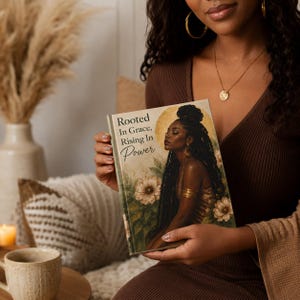 Rooted In Grace Journal, Black Woman Empowerment Notebook, 5x7 Hardcover Journal, Inspirational Self Care Gift For Her Hardcover Journal image 2