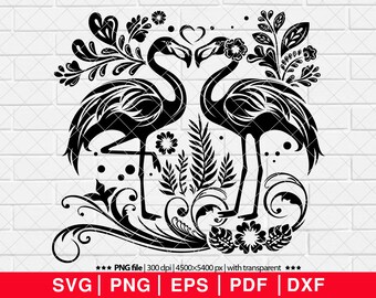 Floral flamingo SVG, strand SVG, zomer SVG, elegante flamingo SVG, vogel graphics, flamingo SVG, zomer flamingo SVG (EP-02)