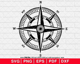 Compass SVG, Compass and forest Svg, Nature Svg, Compass Svg, Adventure Awaits Svg, Nautical Compass Svg [EP-46]