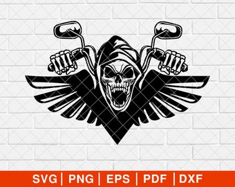 Motorcycle skull SVG PNG, Motorcycle Rider svg, Motorcycle svg, Chopper svg, Motorcycle Skeleton svg, Biking Svg [EP-65]