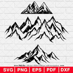 Mountain Range SVG Bundle, Mountain SVG Bundle, Mountain svg, Mountain Silhouette, Mountains svg files for Cricut [EP-27]