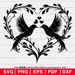 Love Birds SVG, Love svg, Wedding svg, Love Birds Silhouette, Bird Clipart, Bird Cricut Files, Bird Silhouette [EP-07]