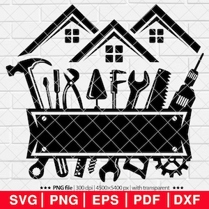 House Repair Builder Svg, House Repair Service, House Repair Svg, Repair Tools Svg, Construction Svg, Builder Svg, Repairman Svg [EP-38]
