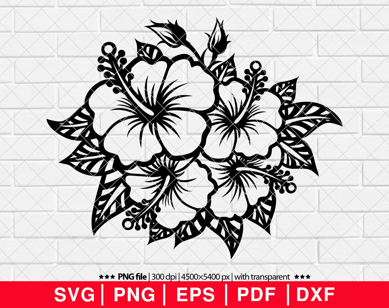 Tropical Flowers SVG, Hibiscus Flower Svg, Hawaiian Flower Svg ...