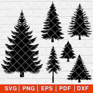 Pine Trees SVG, Forest svg bundle, Tree Line svg, Christmas Tree svg, Pine Tree Silhouette, Trees Vector (EP-126)