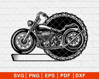 Motorcycle SVG PNG, Motor Bike Svg, Motorcycle Clipart, American Biker Svg, Bike Rider Svg, Chopper Svg [EP-53]
