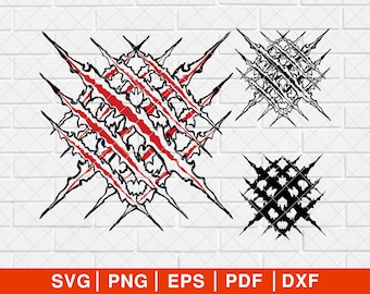 Claw Mark SVG PNG, Claws svg, Animal Scratch svg, Scratches svg,Ripped svg, Claw svg Bundle, Rip Clipart, Claw Scratch svg [EP-58]