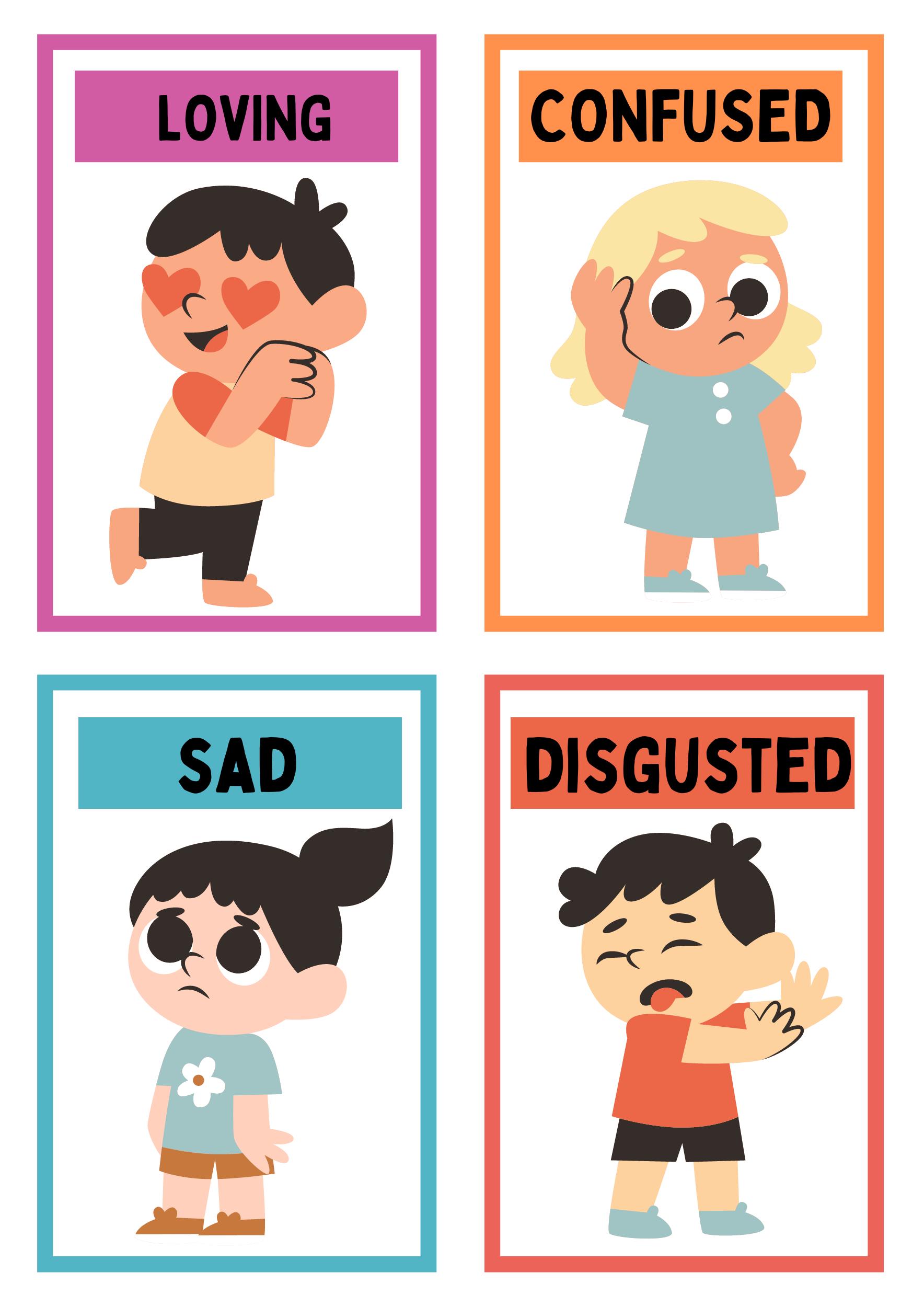 Feelings and Emotions Flashcard - Etsy