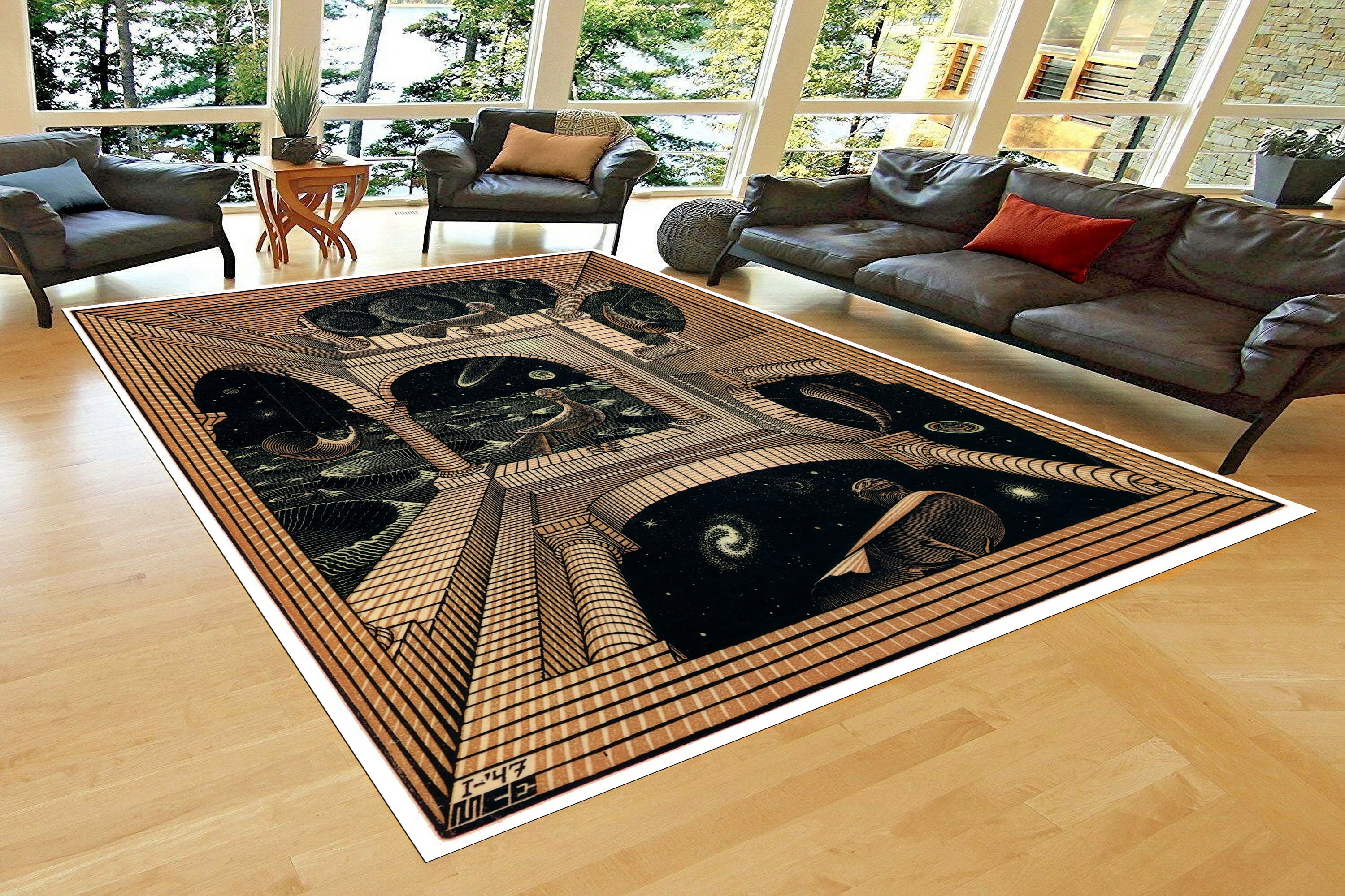 Tunnel Rug, Optical Illusion Rug, Illusion Rug, Rectangular Illusion