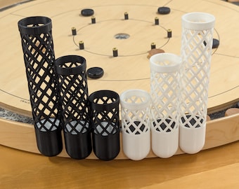 Crokinole 20-Tower -  3D Printed Rail Mount Score Tube - Crokinole Board Accessory - Multiple Sizes