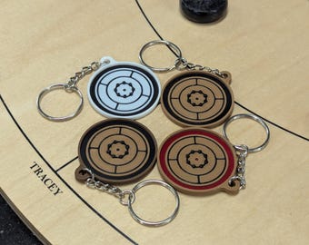 Crokinole Board Keychain - 3D Printed Scale Model - Crokinole Gift
