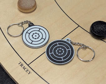 Crokinole Keychain - 3D Printed Double Sided Design - Crokinole Gift