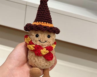 Handmade Crochet Doll-Clothes for 11CM Peanut Jellycat Dolls Wizard Hat Apron BIB Kids Gifts Collectible High Quality Smooth Soft Cute