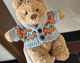 Handmade Crochet Doll-Clothes for 6.3in Bartholomew Bear Jellycat Dolls Kids Gifts Collectible Soft Cute [Dolls Not Included]