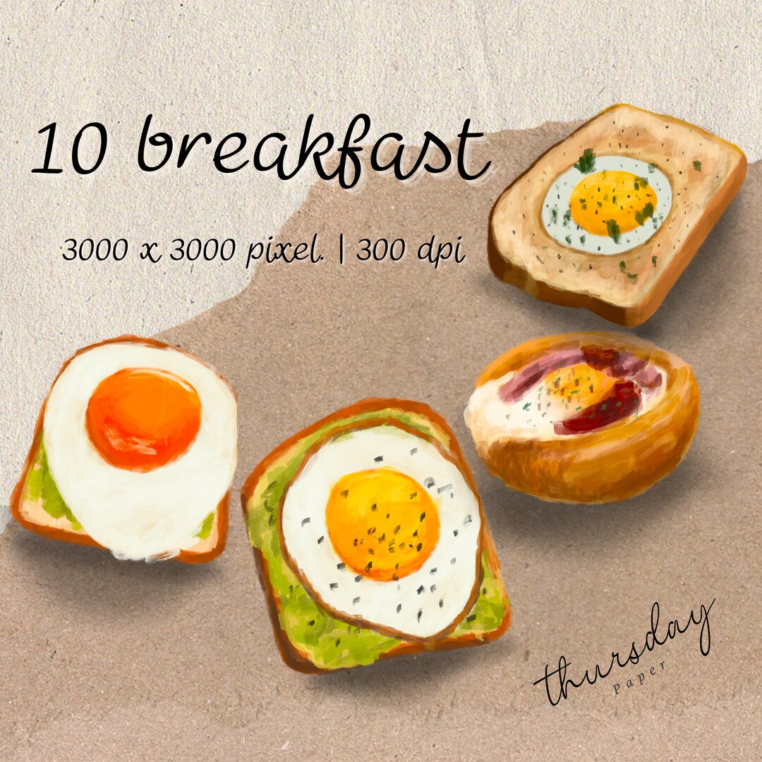 Breakfast Clipart Design Bundle Png Art Bundle - Etsy