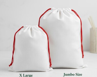 Bolsa de regalo grande XL para sublimación, ideal para personalizar con tu propio diseño. Venta al por mayor de bolsas de regalo navideñas.