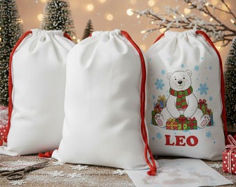 Saco de Papá Noel XL para sublimación, en blanco, para sublimar - Kit para crear tu propio saco de Papá Noel